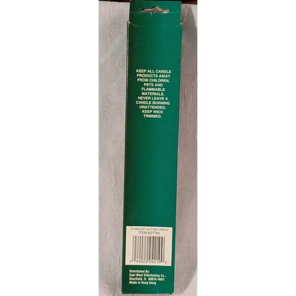 NOS Candles Glitter Taper Joy Brite Holiday Christmas Red 10" Vtg Set Of 2 - Picture 3 of 13